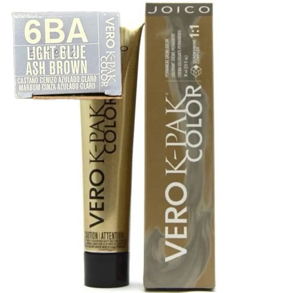 Joico Vero K PAK Permanent Creme Hair Color 6BA Light Blue Ash Brown